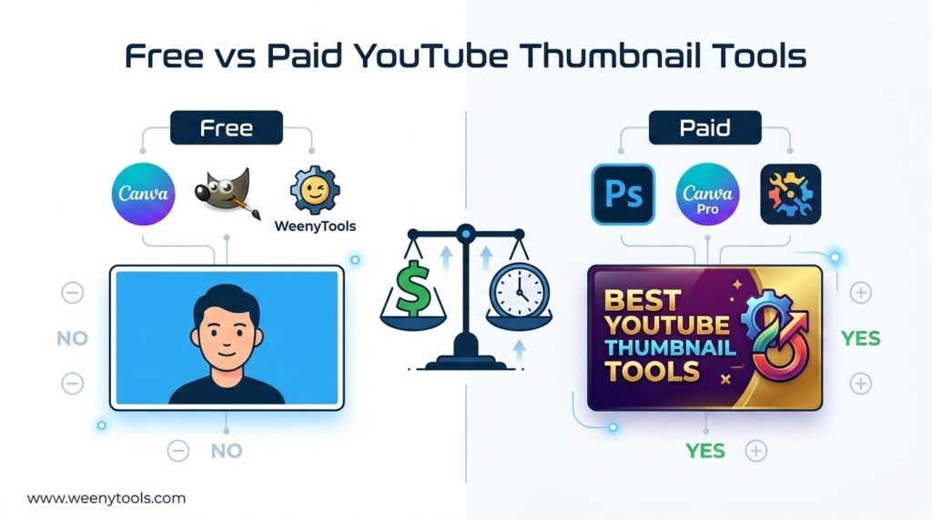 Free vs Paid Tools for YouTube Thumbnails