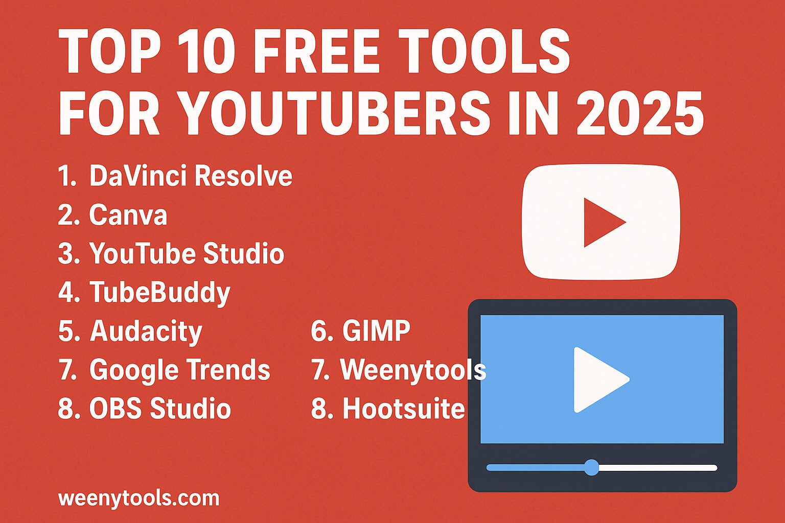 Top 10 Free Tools for YouTubers in 2025