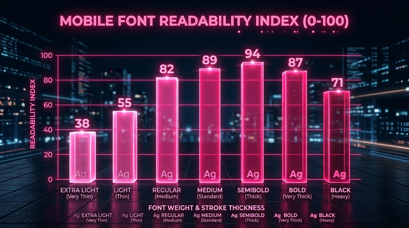 Font Legibility vs Mobile CTR Performance Graph