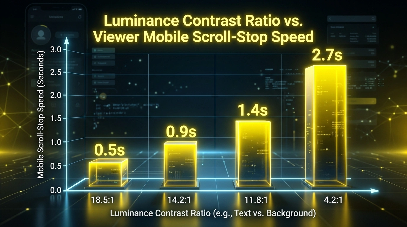 Color Contrast Ratio vs Mobile Scroll Stop Rate Graph