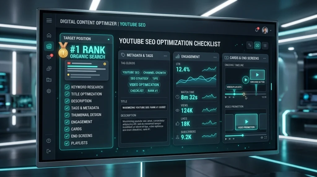 YouTube SEO Checklist 2026: Metadata, Tags, Cards & End Screens Blueprint - youtube seo checklist