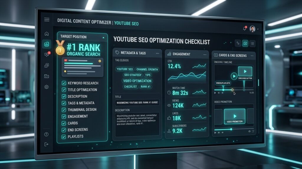 Creator optimizing YouTube video chapters, SEO timestamps, and Google Search Key Moments rich snippets