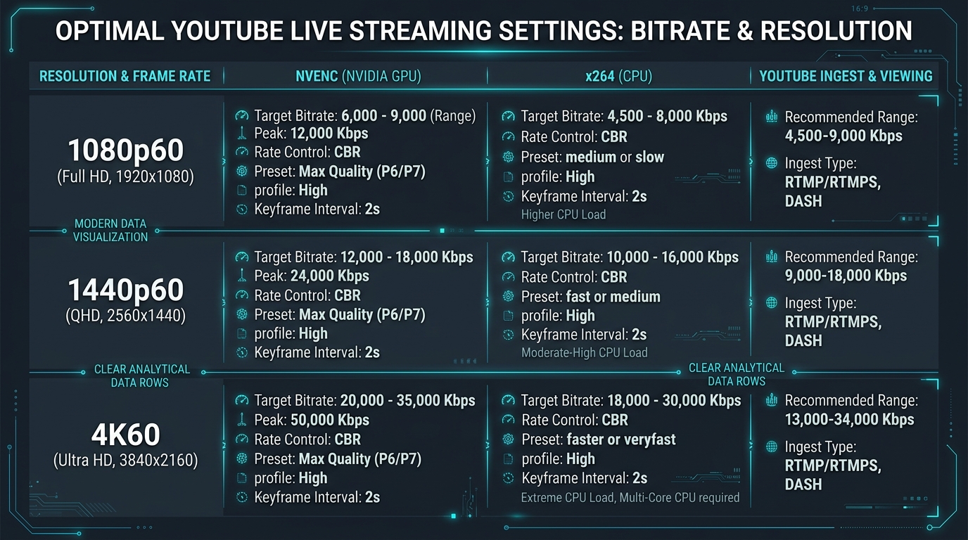 OBS Studio Recording Containers and Bitrate Optimization Matrix