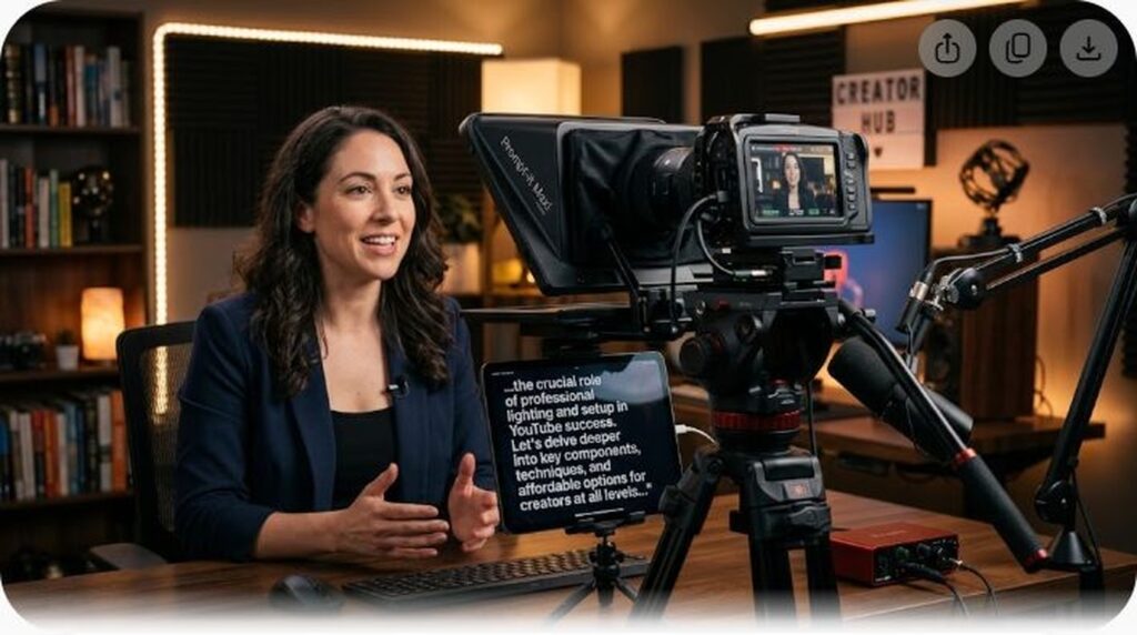 Creator recording a 5-minute video appeal in home studio for YouTube Partner Program demonetization review