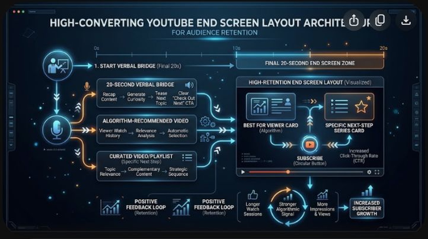 High-Converting YouTube End Screen Layout Architecture and Retention Funnel